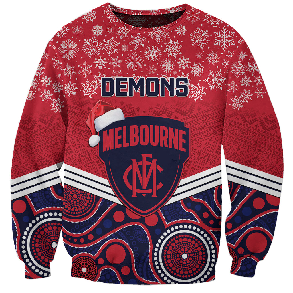 custom-melbourne-football-christmas-sweatshirt-merry-xmas-2023-mix-aboriginal-art