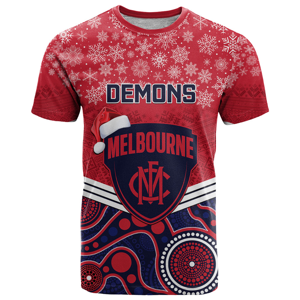 custom-melbourne-football-christmas-t-shirt-merry-xmas-2023-mix-aboriginal-art