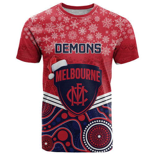 custom-melbourne-football-christmas-t-shirt-merry-xmas-2023-mix-aboriginal-art