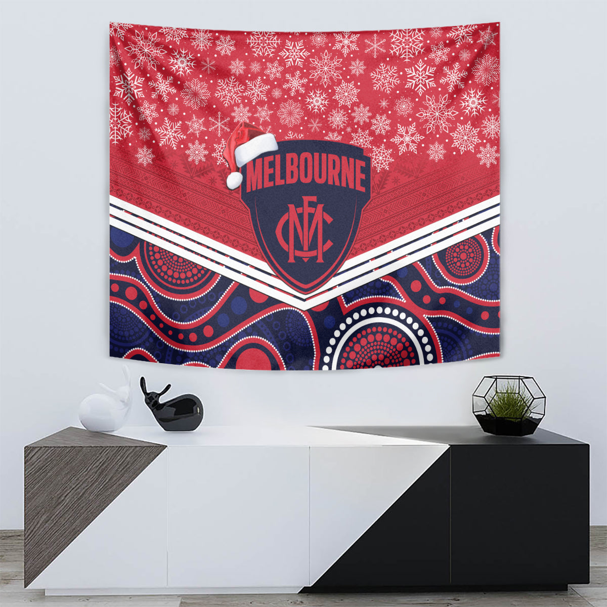 custom-melbourne-football-christmas-tapestry-merry-xmas-2023-mix-aboriginal-art