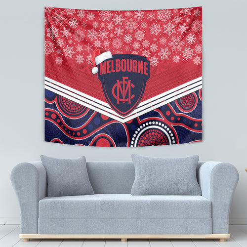 custom-melbourne-football-christmas-tapestry-merry-xmas-2023-mix-aboriginal-art