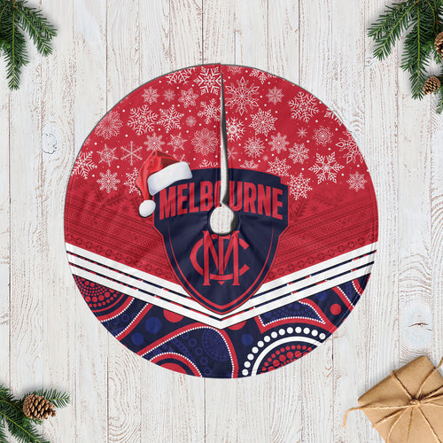 melbourne-football-christmas-tree-skirt-merry-xmas-2023-mix-aboriginal-art