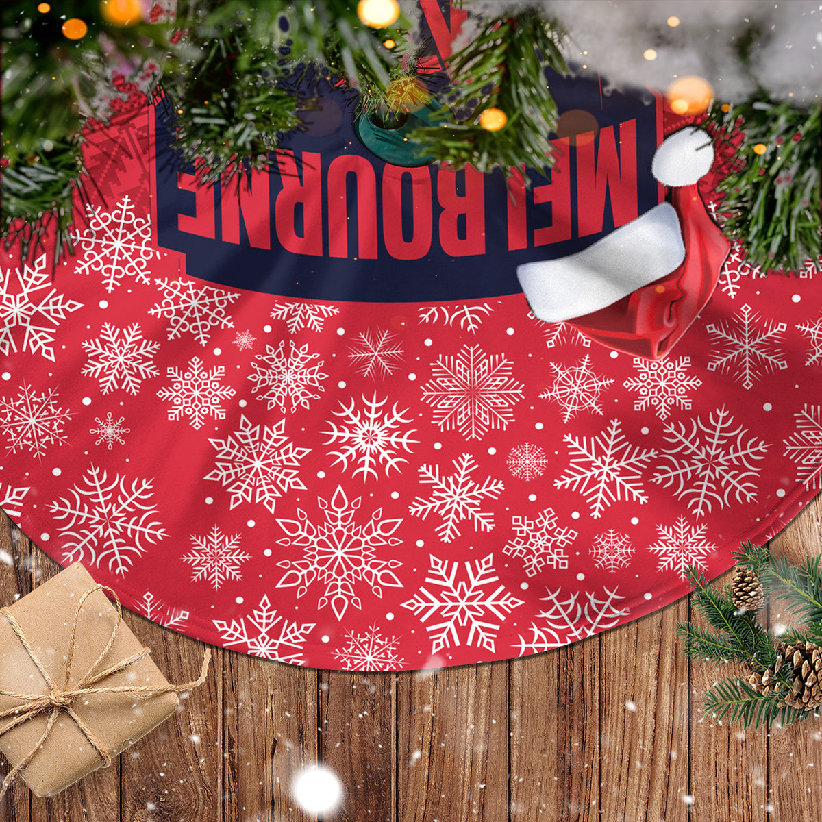 melbourne-football-christmas-tree-skirt-merry-xmas-2023-mix-aboriginal-art