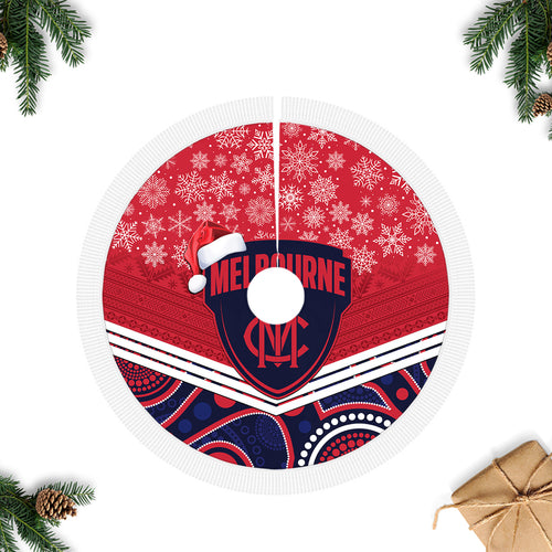 melbourne-football-christmas-tree-skirt-merry-xmas-2023-mix-aboriginal-art
