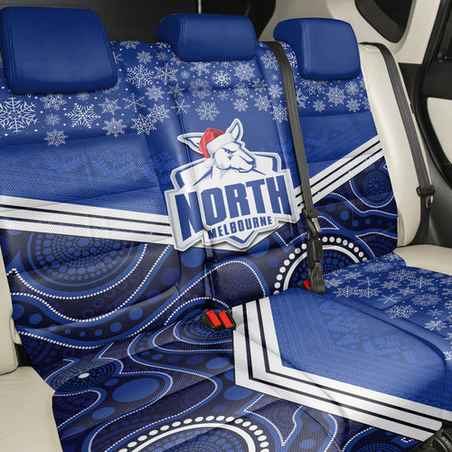 custom-north-melbourne-football-christmas-back-car-seat-cover-merry-xmas-2023-mix-aboriginal-art