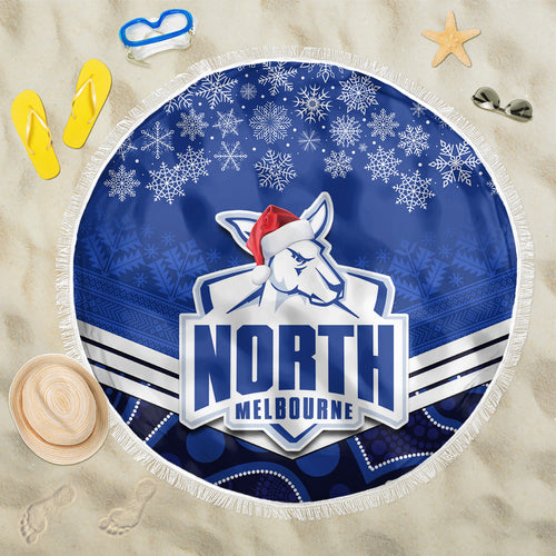 custom-north-melbourne-football-christmas-beach-blanket-merry-xmas-2023-mix-aboriginal-art