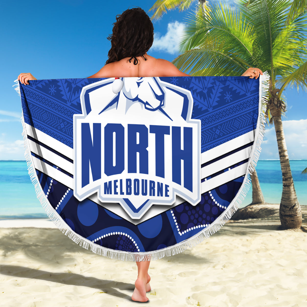 custom-north-melbourne-football-christmas-beach-blanket-merry-xmas-2023-mix-aboriginal-art