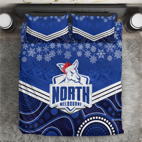 custom-north-melbourne-football-christmas-bedding-set-merry-xmas-2023-mix-aboriginal-art