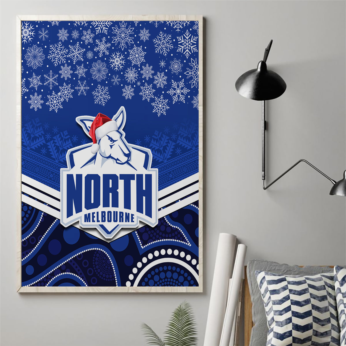 custom-north-melbourne-football-christmas-canvas-wall-art-merry-xmas-2023-mix-aboriginal-art