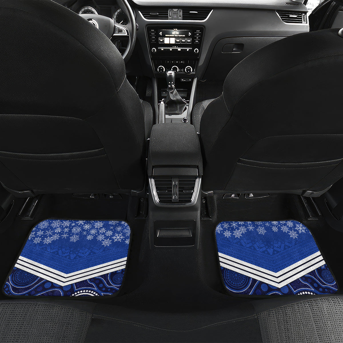 custom-north-melbourne-football-christmas-car-mats-merry-xmas-2023-mix-aboriginal-art
