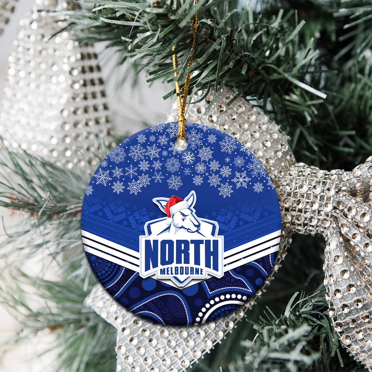 north-melbourne-football-christmas-ceramic-ornament-merry-xmas-2023-mix-aboriginal-art