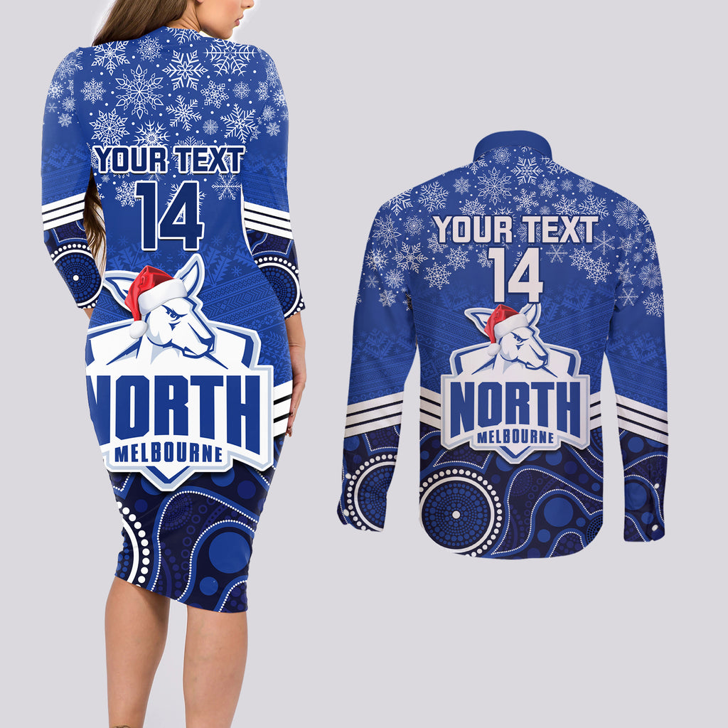 custom-north-melbourne-football-christmas-couples-matching-long-sleeve-bodycon-dress-and-long-sleeve-button-shirt-merry-xmas-2023-mix-aboriginal-art