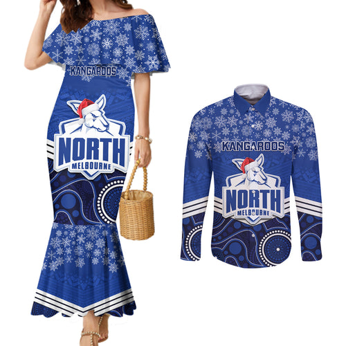 custom-north-melbourne-football-christmas-couples-matching-mermaid-dress-and-long-sleeve-button-shirt-merry-xmas-2023-mix-aboriginal-art