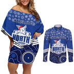 custom-north-melbourne-football-christmas-couples-matching-off-shoulder-short-dress-and-long-sleeve-button-shirt-merry-xmas-2023-mix-aboriginal-art