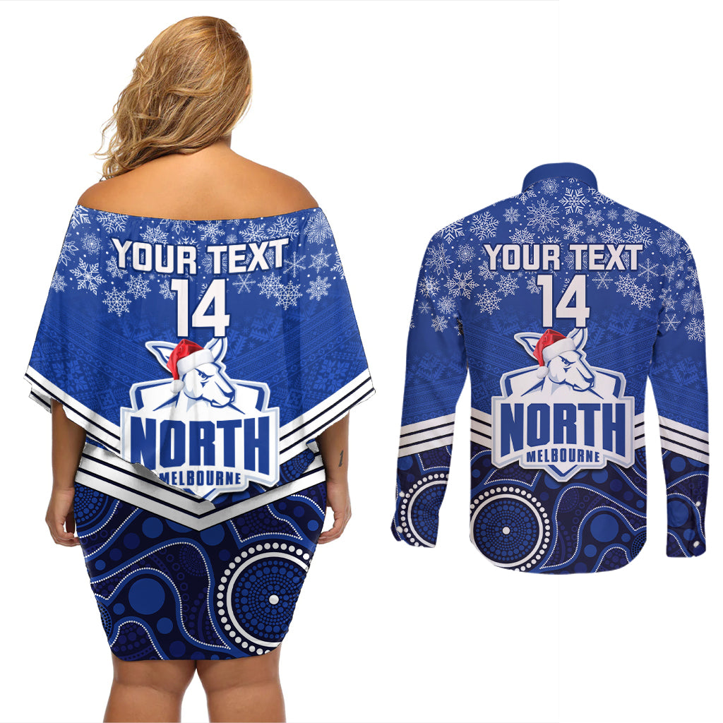 custom-north-melbourne-football-christmas-couples-matching-off-shoulder-short-dress-and-long-sleeve-button-shirt-merry-xmas-2023-mix-aboriginal-art