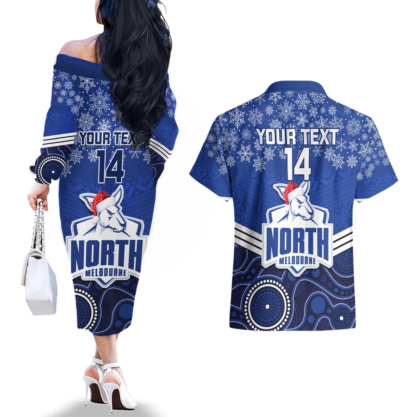 custom-north-melbourne-football-christmas-couples-matching-off-the-shoulder-long-sleeve-dress-and-hawaiian-shirt-merry-xmas-2023-mix-aboriginal-art