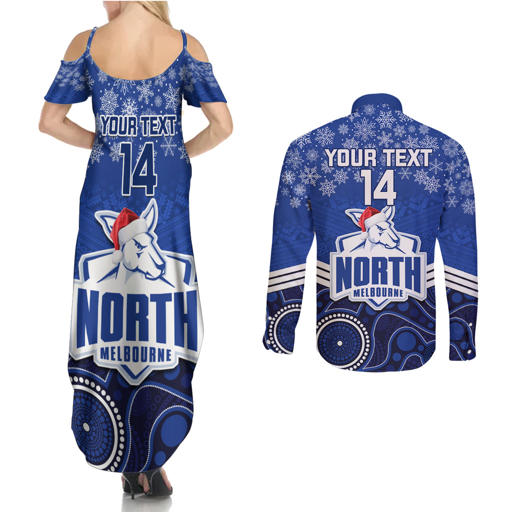 custom-north-melbourne-football-christmas-couples-matching-summer-maxi-dress-and-long-sleeve-button-shirt-merry-xmas-2023-mix-aboriginal-art