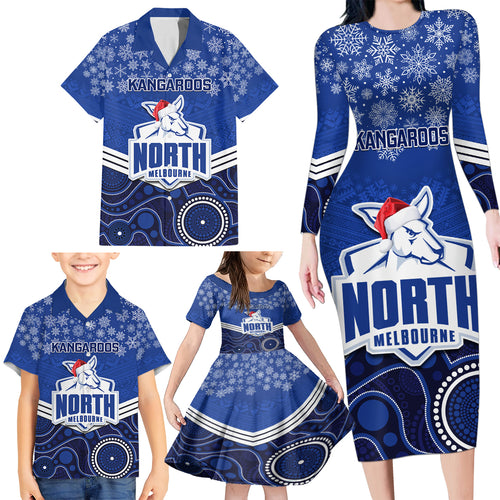 custom-north-melbourne-football-christmas-family-matching-long-sleeve-bodycon-dress-and-hawaiian-shirt-merry-xmas-2023-mix-aboriginal-art