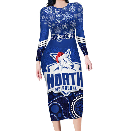custom-north-melbourne-football-christmas-family-matching-long-sleeve-bodycon-dress-and-hawaiian-shirt-merry-xmas-2023-mix-aboriginal-art
