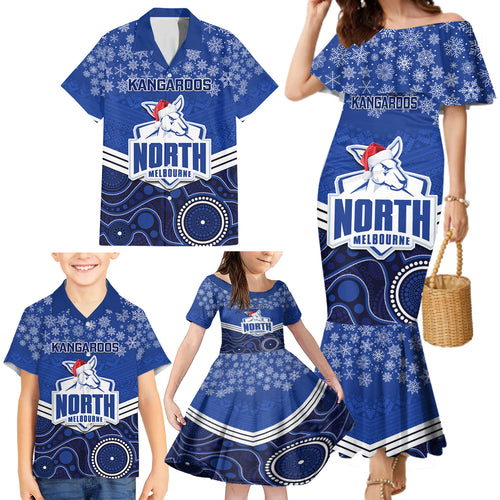 custom-north-melbourne-football-christmas-family-matching-mermaid-dress-and-hawaiian-shirt-merry-xmas-2023-mix-aboriginal-art