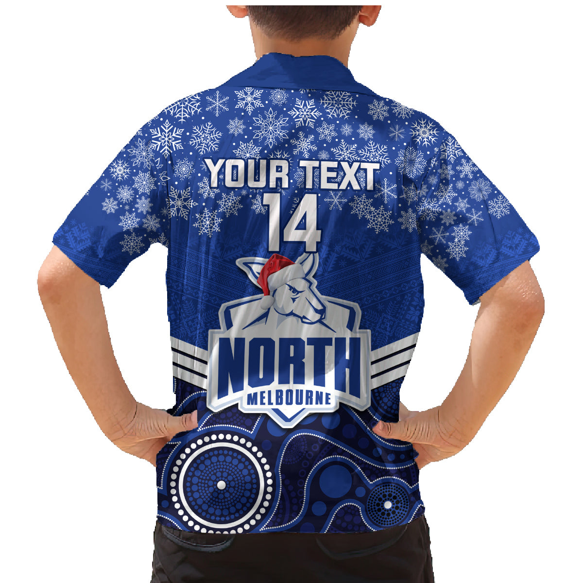 custom-north-melbourne-football-christmas-family-matching-mermaid-dress-and-hawaiian-shirt-merry-xmas-2023-mix-aboriginal-art