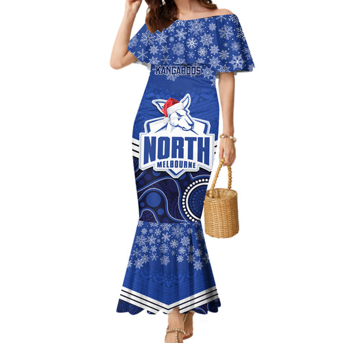 custom-north-melbourne-football-christmas-family-matching-mermaid-dress-and-hawaiian-shirt-merry-xmas-2023-mix-aboriginal-art