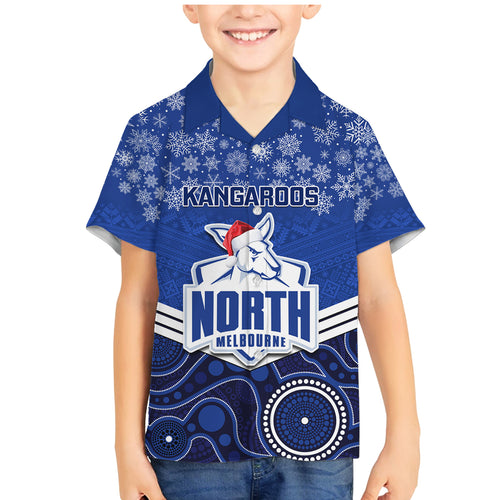 custom-north-melbourne-football-christmas-family-matching-mermaid-dress-and-hawaiian-shirt-merry-xmas-2023-mix-aboriginal-art