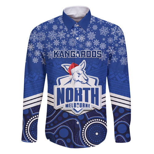 custom-north-melbourne-football-christmas-family-matching-off-shoulder-long-sleeve-dress-and-hawaiian-shirt-merry-xmas-2023-mix-aboriginal-art