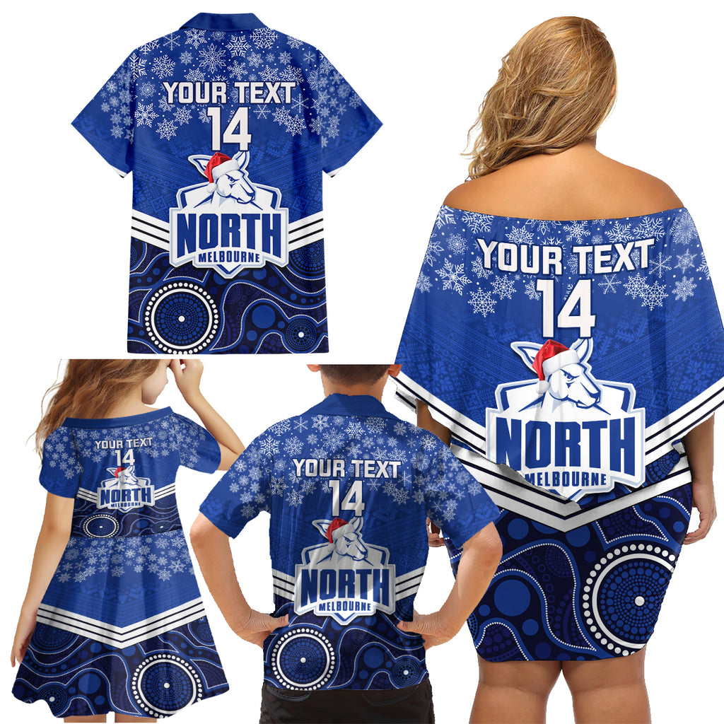 custom-north-melbourne-football-christmas-family-matching-off-shoulder-short-dress-and-hawaiian-shirt-merry-xmas-2023-mix-aboriginal-art