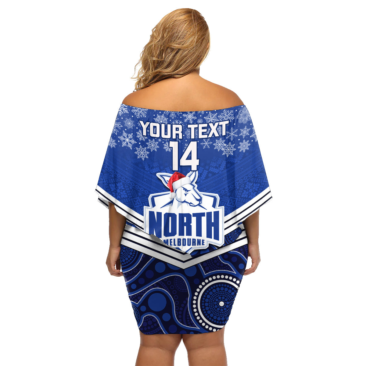 custom-north-melbourne-football-christmas-family-matching-off-shoulder-short-dress-and-hawaiian-shirt-merry-xmas-2023-mix-aboriginal-art