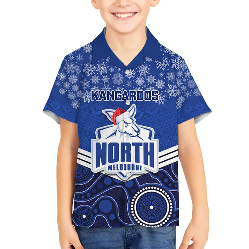 custom-north-melbourne-football-christmas-family-matching-off-shoulder-short-dress-and-hawaiian-shirt-merry-xmas-2023-mix-aboriginal-art