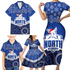 custom-north-melbourne-football-christmas-family-matching-short-sleeve-bodycon-dress-and-hawaiian-shirt-merry-xmas-2023-mix-aboriginal-art