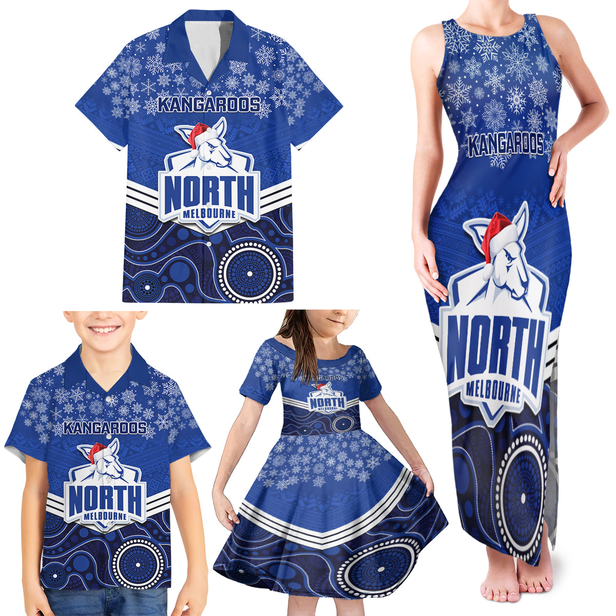 custom-north-melbourne-football-christmas-family-matching-tank-maxi-dress-and-hawaiian-shirt-merry-xmas-2023-mix-aboriginal-art