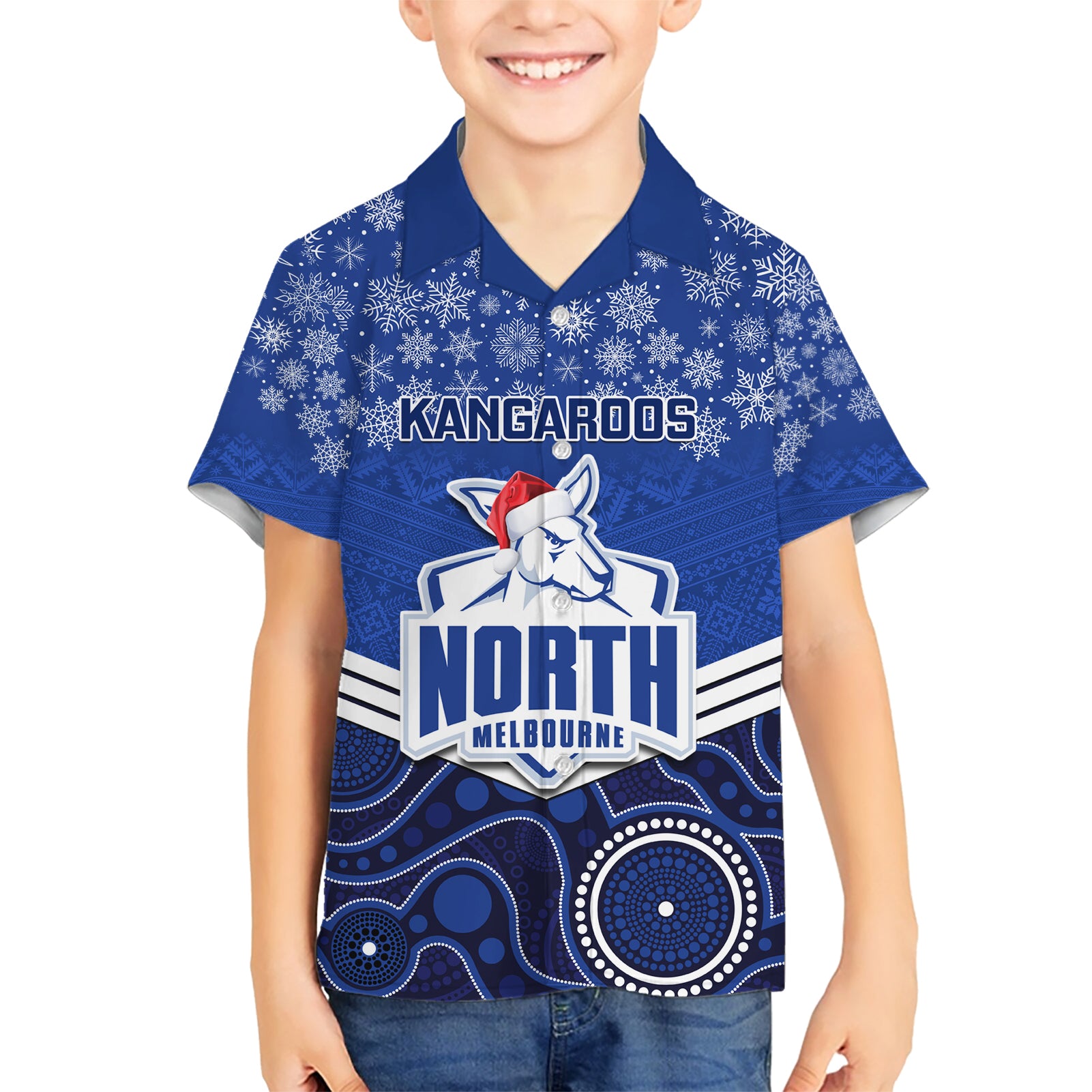 custom-north-melbourne-football-christmas-hawaiian-shirt-merry-xmas-2023-mix-aboriginal-art