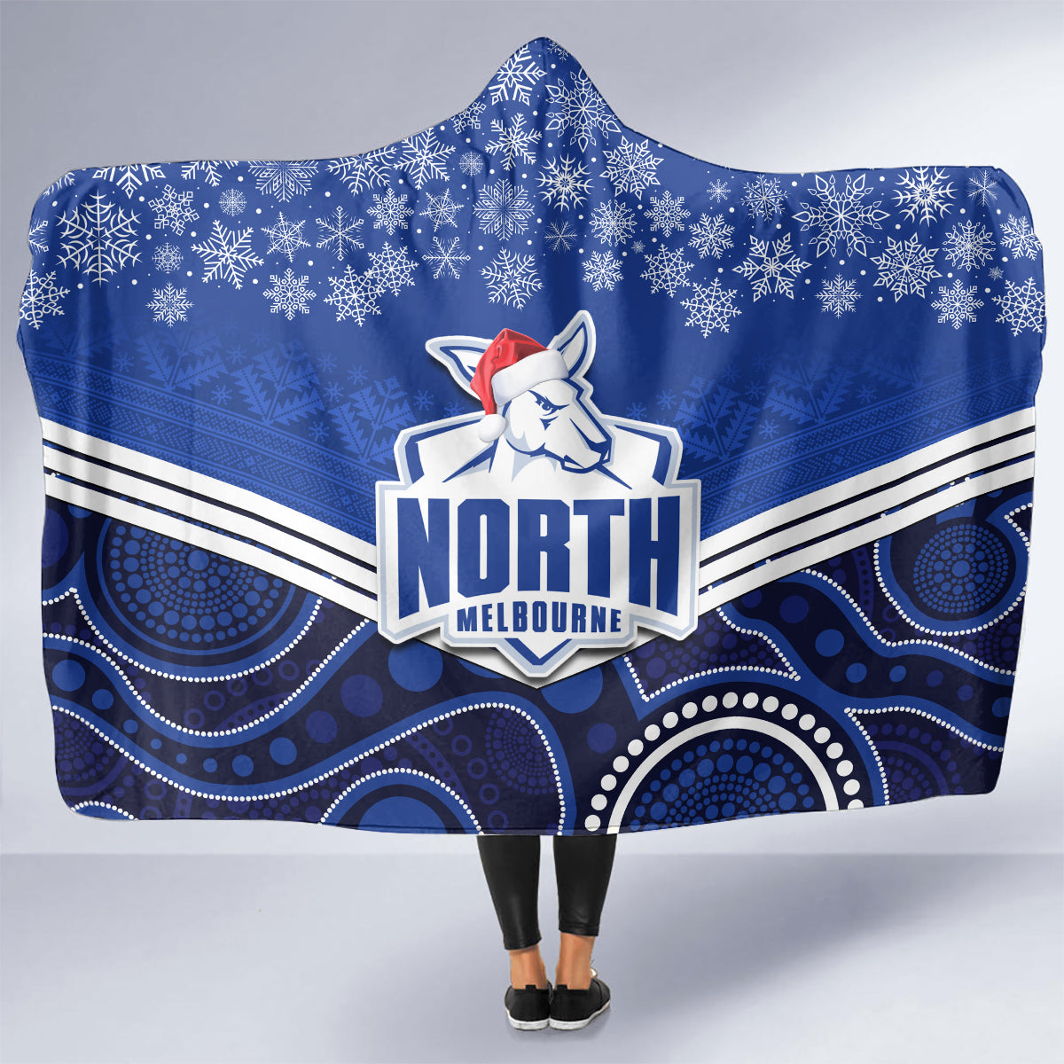 custom-north-melbourne-football-christmas-hooded-blanket-merry-xmas-2023-mix-aboriginal-art