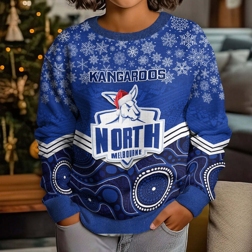 custom-north-melbourne-football-christmas-kid-ugly-christmas-sweater-merry-xmas-2023-mix-aboriginal-art