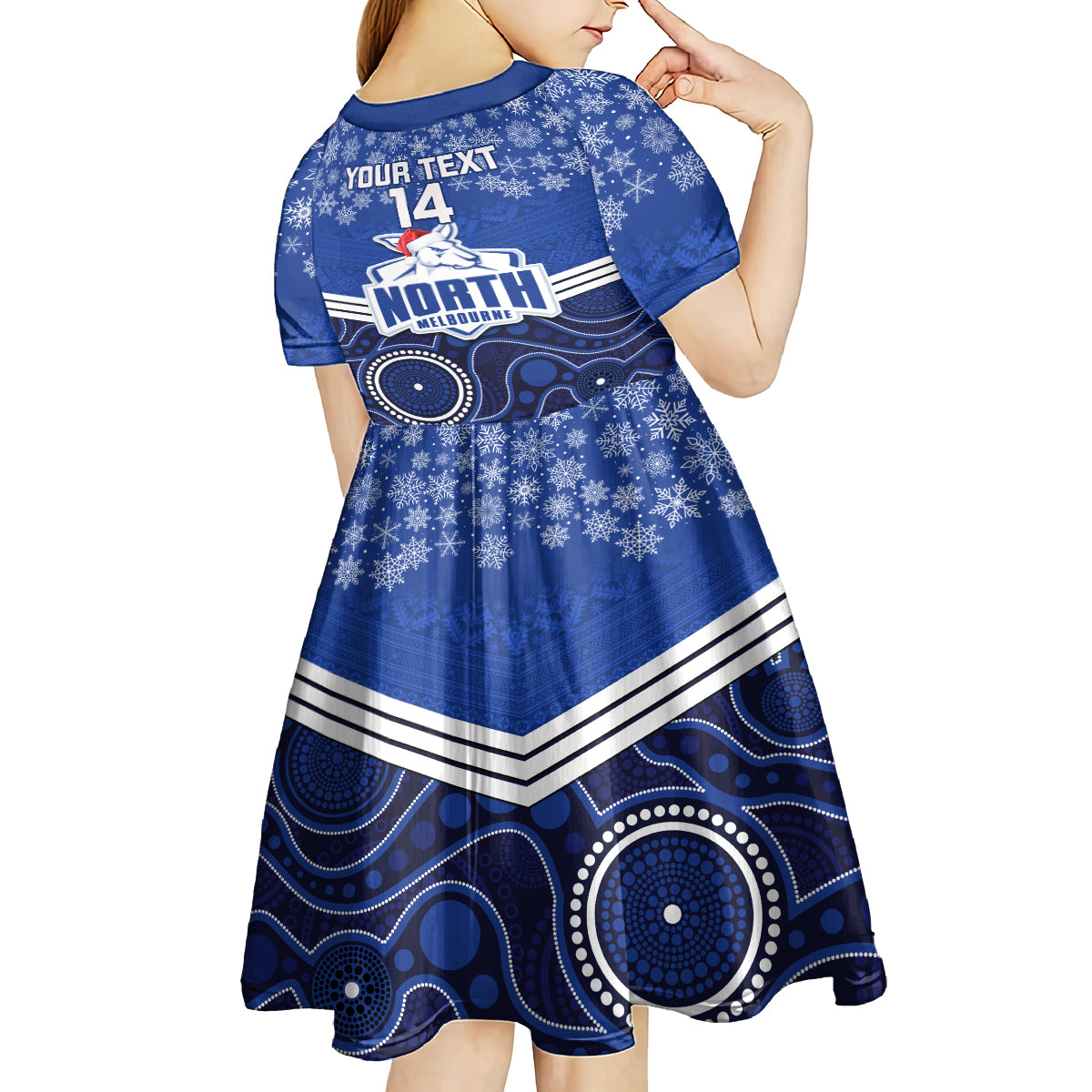custom-north-melbourne-football-christmas-kid-short-sleeve-dress-merry-xmas-2023-mix-aboriginal-art