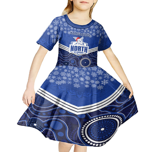 custom-north-melbourne-football-christmas-kid-short-sleeve-dress-merry-xmas-2023-mix-aboriginal-art