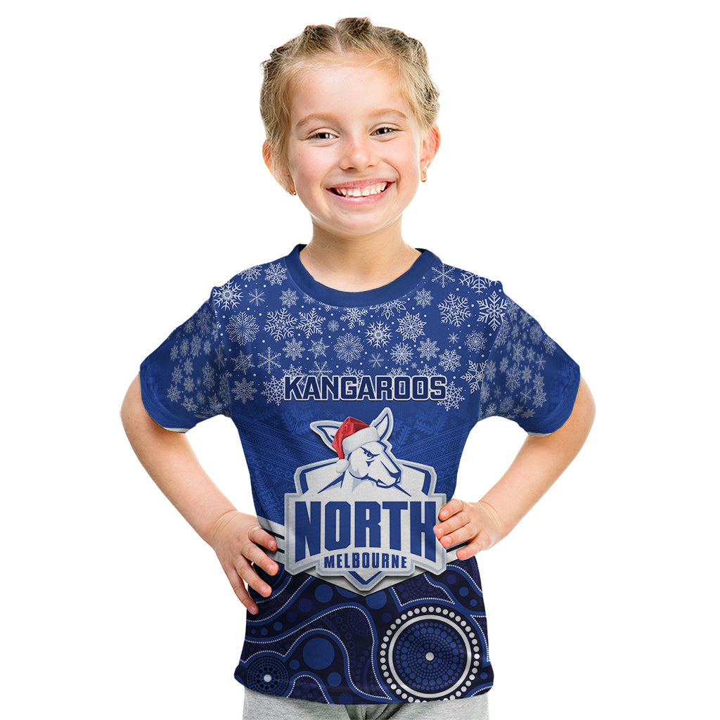custom-north-melbourne-football-christmas-kid-t-shirt-merry-xmas-2023-mix-aboriginal-art