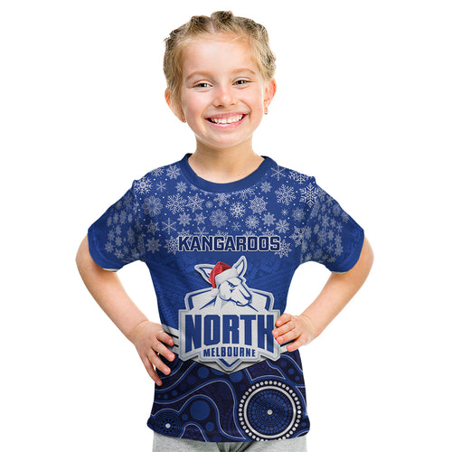 custom-north-melbourne-football-christmas-kid-t-shirt-merry-xmas-2023-mix-aboriginal-art