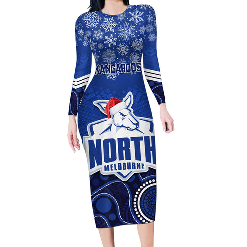 custom-north-melbourne-football-christmas-long-sleeve-bodycon-dress-merry-xmas-2023-mix-aboriginal-art