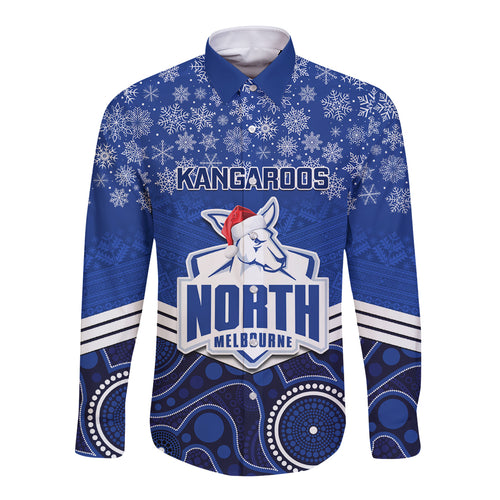 custom-north-melbourne-football-christmas-long-sleeve-button-shirt-merry-xmas-2023-mix-aboriginal-art