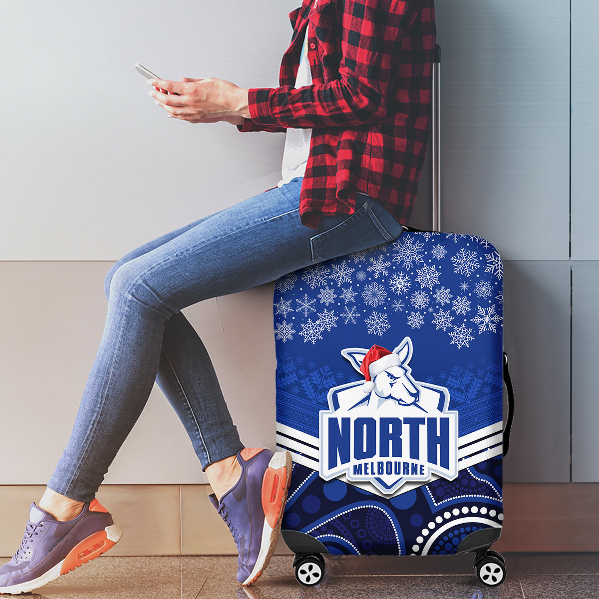 custom-north-melbourne-football-christmas-luggage-cover-merry-xmas-2023-mix-aboriginal-art