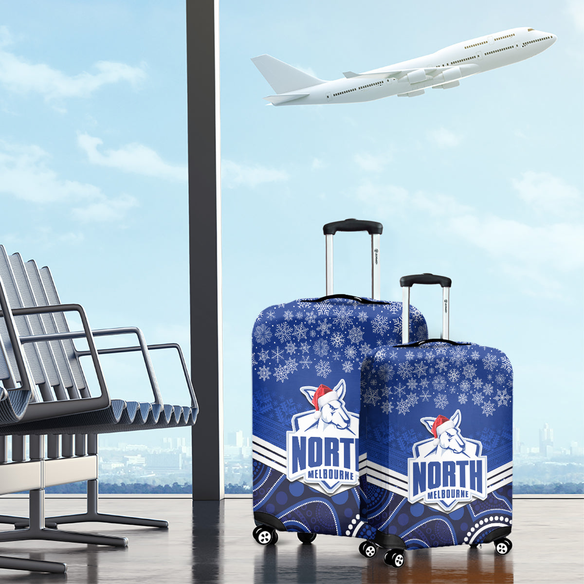 custom-north-melbourne-football-christmas-luggage-cover-merry-xmas-2023-mix-aboriginal-art