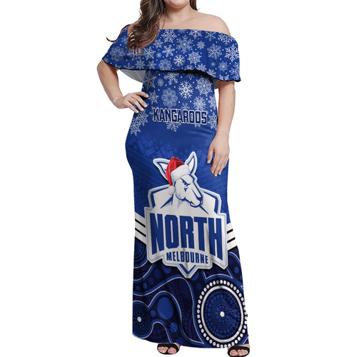 custom-north-melbourne-football-christmas-off-shoulder-maxi-dress-merry-xmas-2023-mix-aboriginal-art