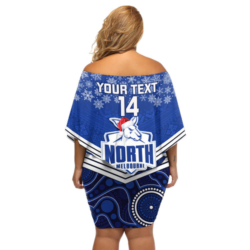 custom-north-melbourne-football-christmas-off-shoulder-short-dress-merry-xmas-2023-mix-aboriginal-art