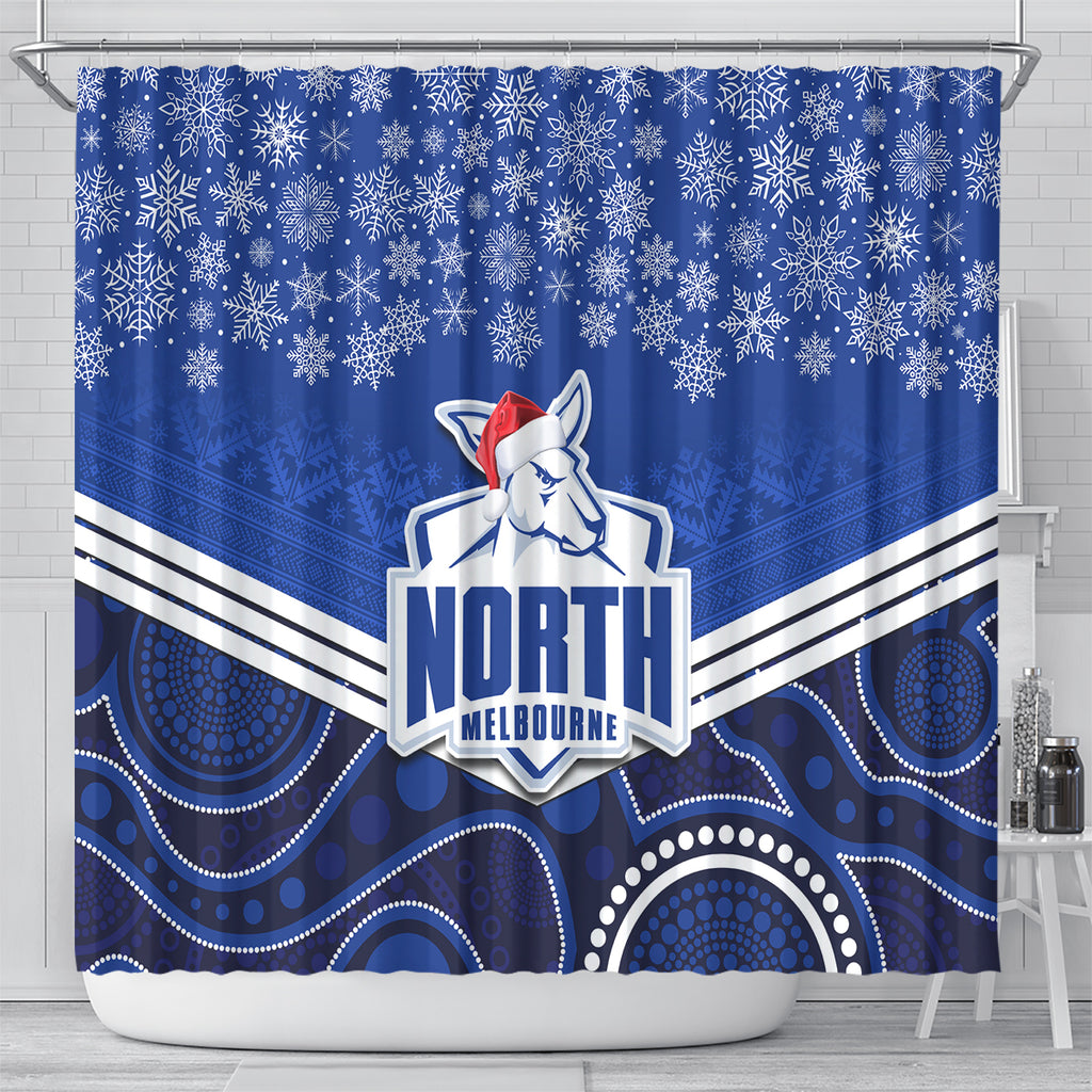 custom-north-melbourne-football-christmas-shower-curtain-merry-xmas-2023-mix-aboriginal-art