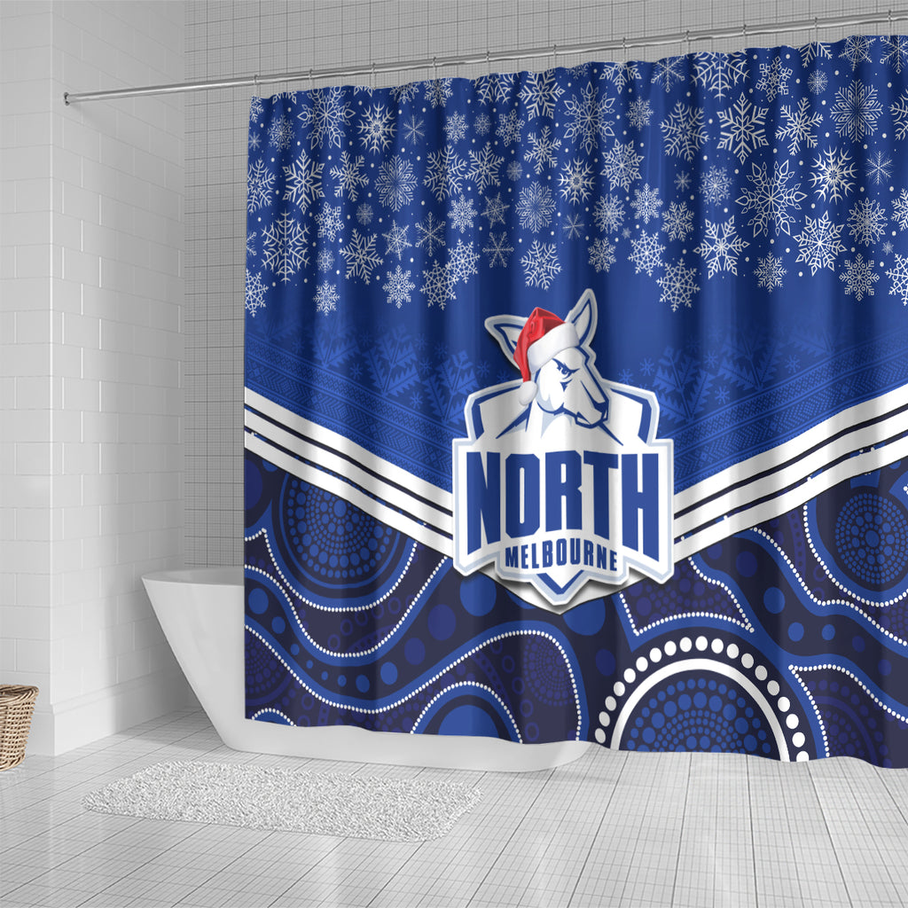 custom-north-melbourne-football-christmas-shower-curtain-merry-xmas-2023-mix-aboriginal-art
