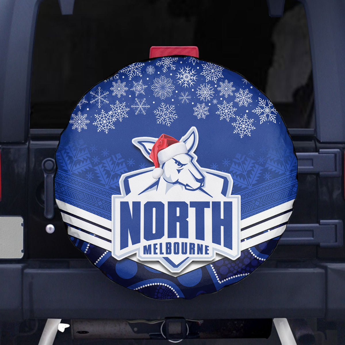 custom-north-melbourne-football-christmas-spare-tire-cover-merry-xmas-2023-mix-aboriginal-art