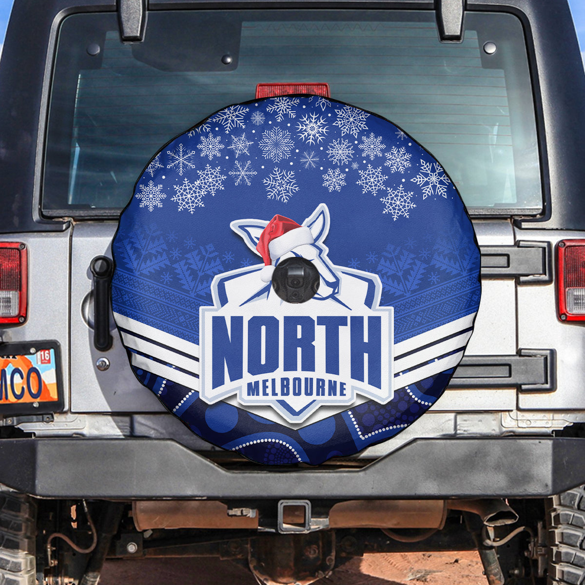 custom-north-melbourne-football-christmas-spare-tire-cover-merry-xmas-2023-mix-aboriginal-art